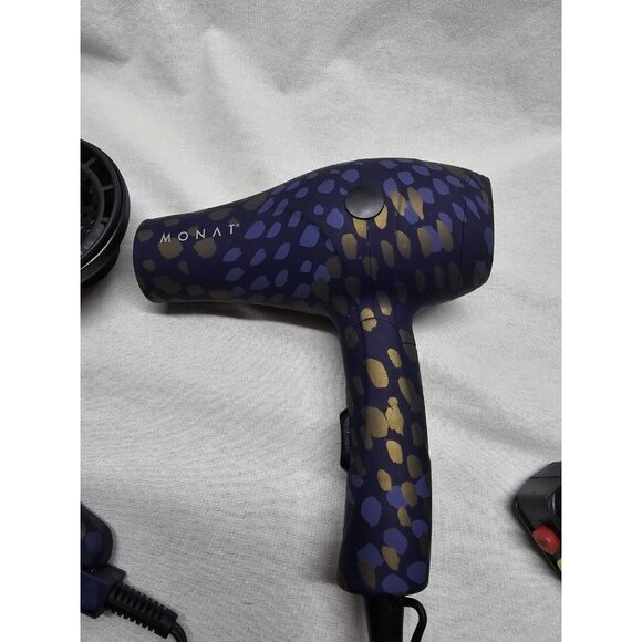 Monat Mini Travel Hair Dryer And Mini Iron Purple/Gold Cheetah Print- Travel - Picture 7 of 11